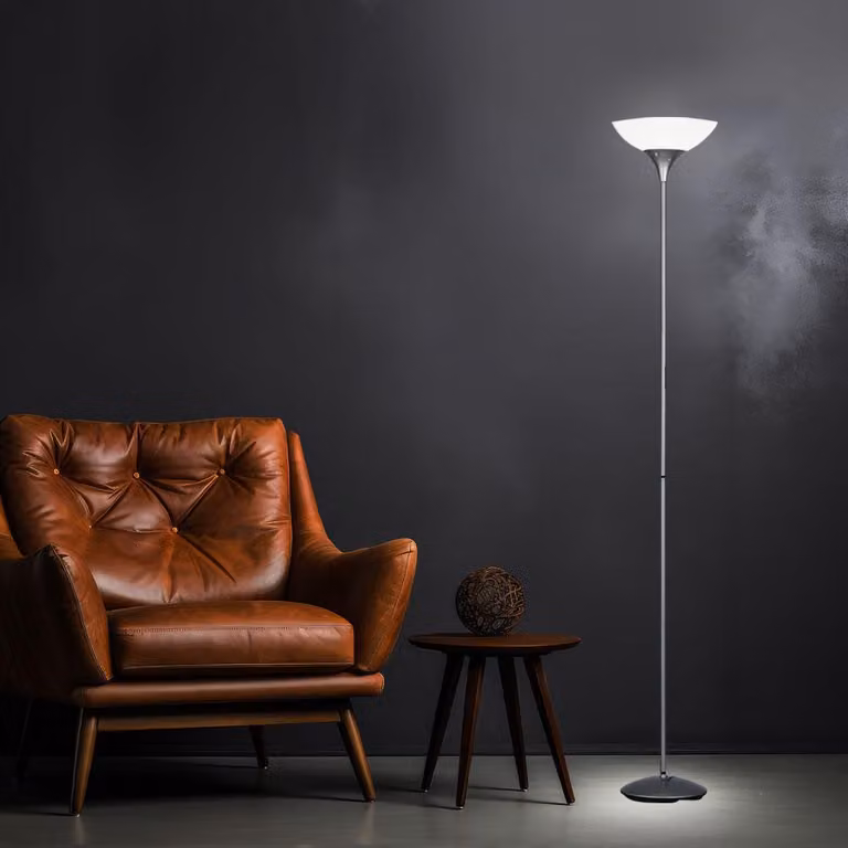 Lampada da soffitto a LED, color titanio, altezza 180 cm, DEZWO