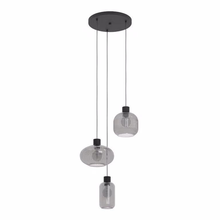 EGLO Lampada a sospensione Dasmina, dimmerabile, Alluminio / Grigio / Zincato, Soggiorno / Sala da pranzo, Vetro, Giovanile, Lampada a sospensione
