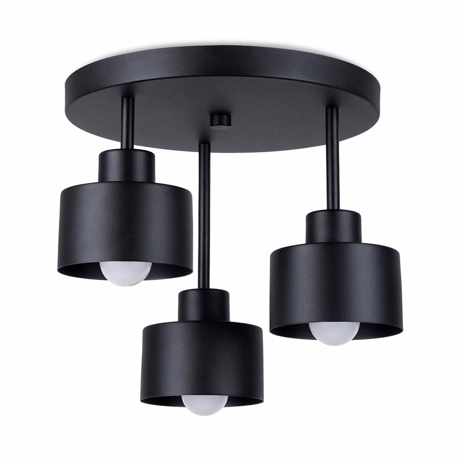 Lampada a soffitto SAVAR 3 nero 3xE27 15W acciaio 29x32x32cm Sollux Lighting