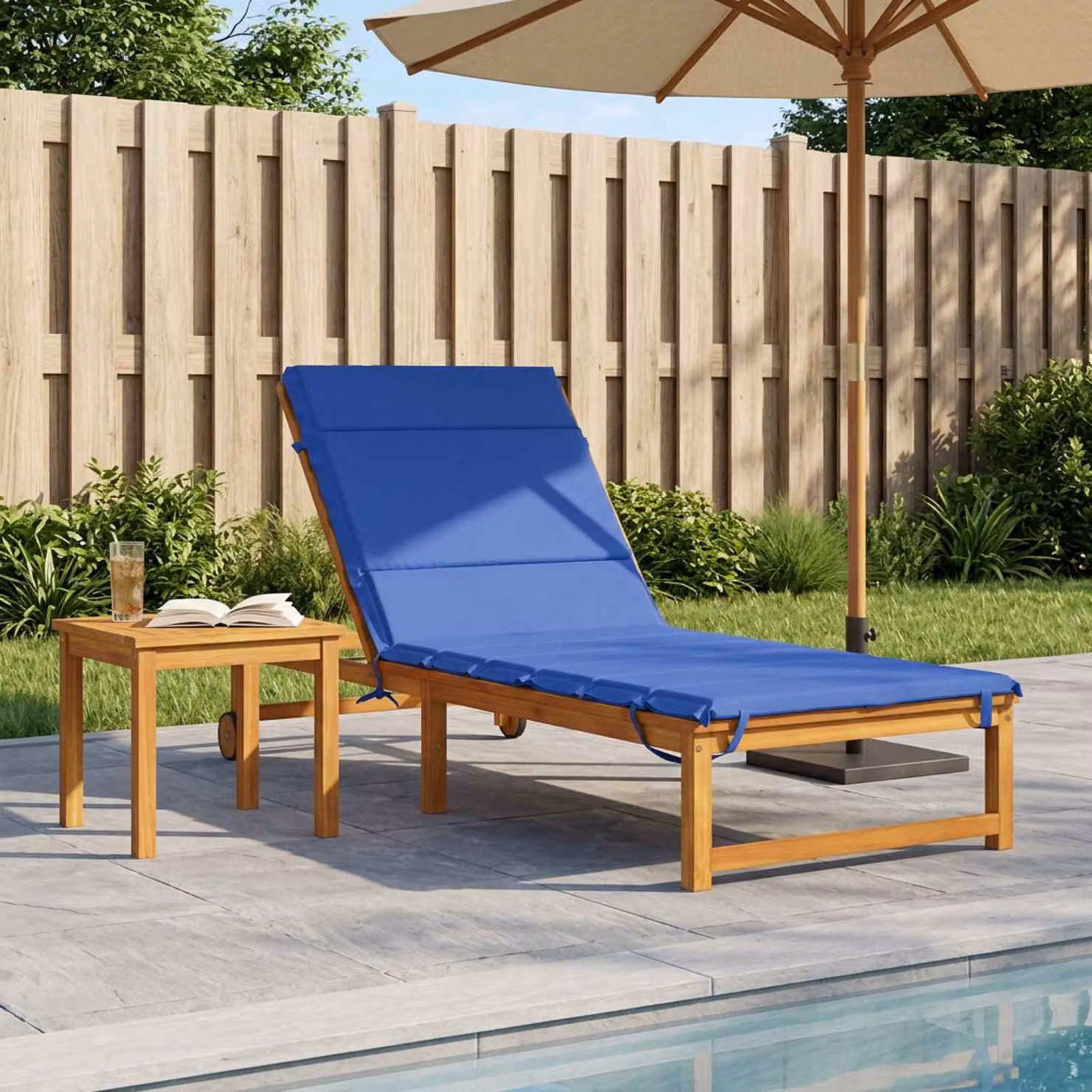 Cuscino per lettino vidaXL GEMERT in poliestere blu con rivestimento lavabile e resistente ai raggi UV