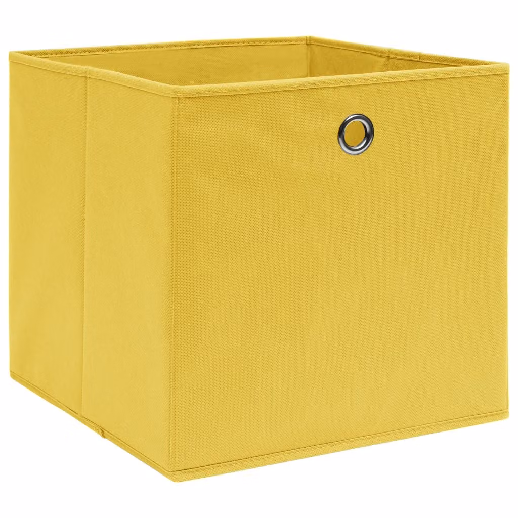 vidaXL Scatole portaoggetti 4 pz. Tessuto non tessuto 28x28x28 cm Giallo