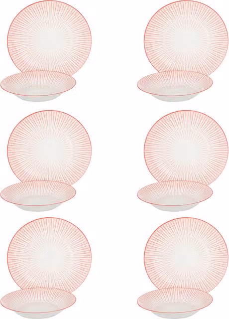 Servizio 12 piatti porcellana Purpose rosa