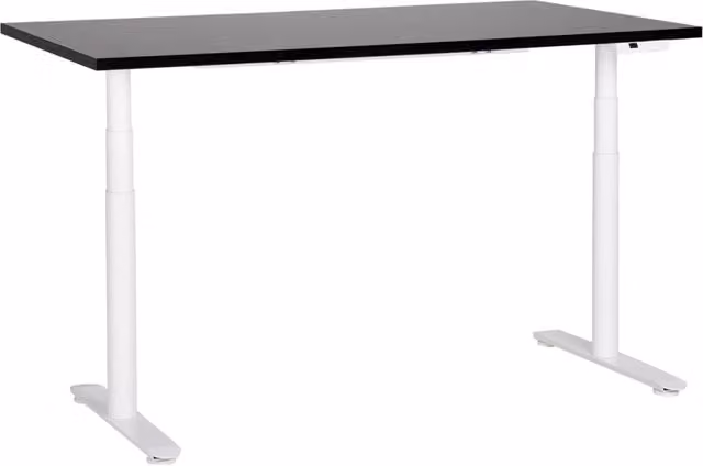 Scrivania regolabile in altezza elettricamente bianco e nero 180 x 72 cm Struttura in acciaio verniciato a polvere