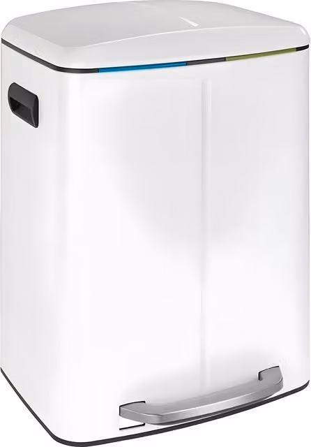 Pattumiera Wenko Easy Close Primo Bianca con Soft Close e Flip Lid, 2x20l