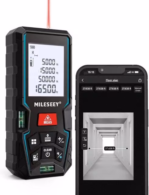 Misuratore Laser a Distanza 50M con App di Smartphone e Precisione Elevata