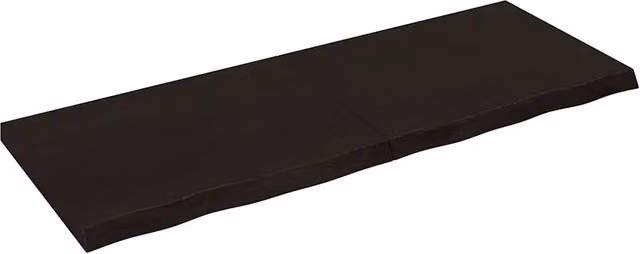 Piano Bagno in Legno di Rovere Trattato Marrone Scuro CFW5544257 L: 160 cm, P: 60 cm, H: 2-6 cm