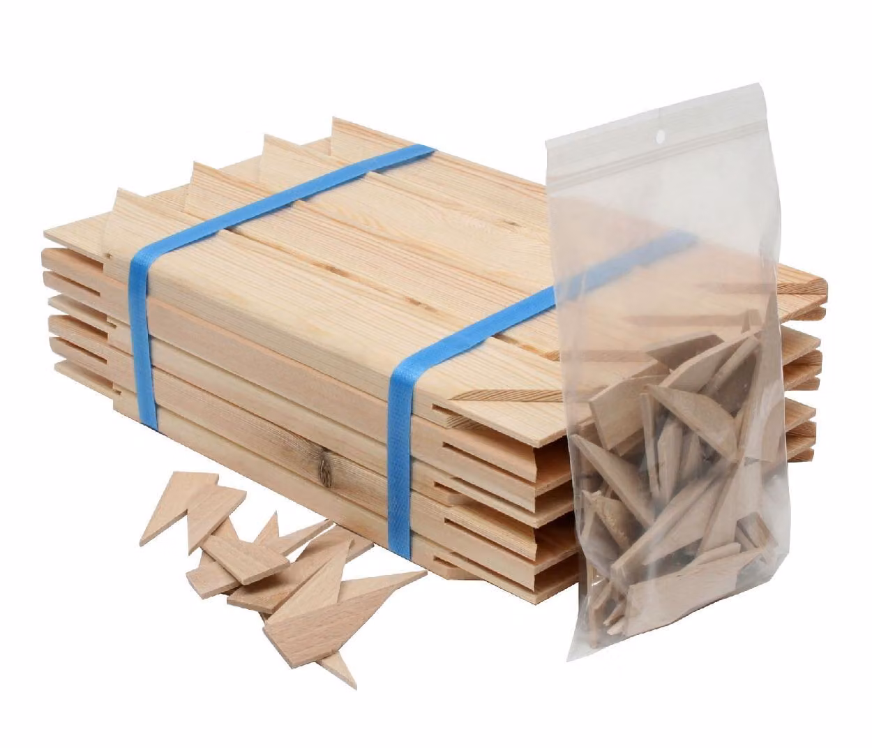 Listelli per telai con incastri in legno, 24 cm, colore naturale, Deknudt, modello S334PA