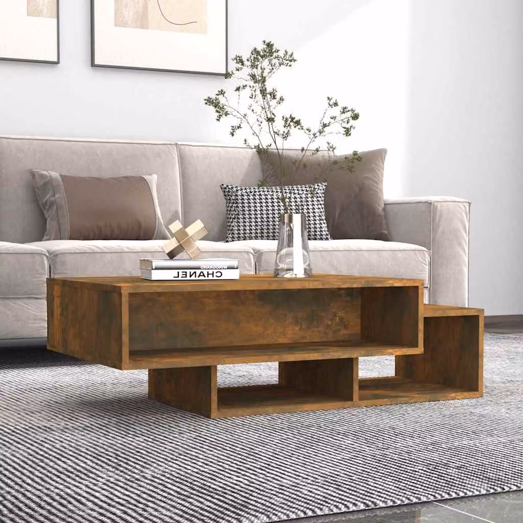 vidaXL Tavolino da Salotto in Legno Multistrato e MDF, Rovere Fumo, L 105 x P 55 x H 32 cm