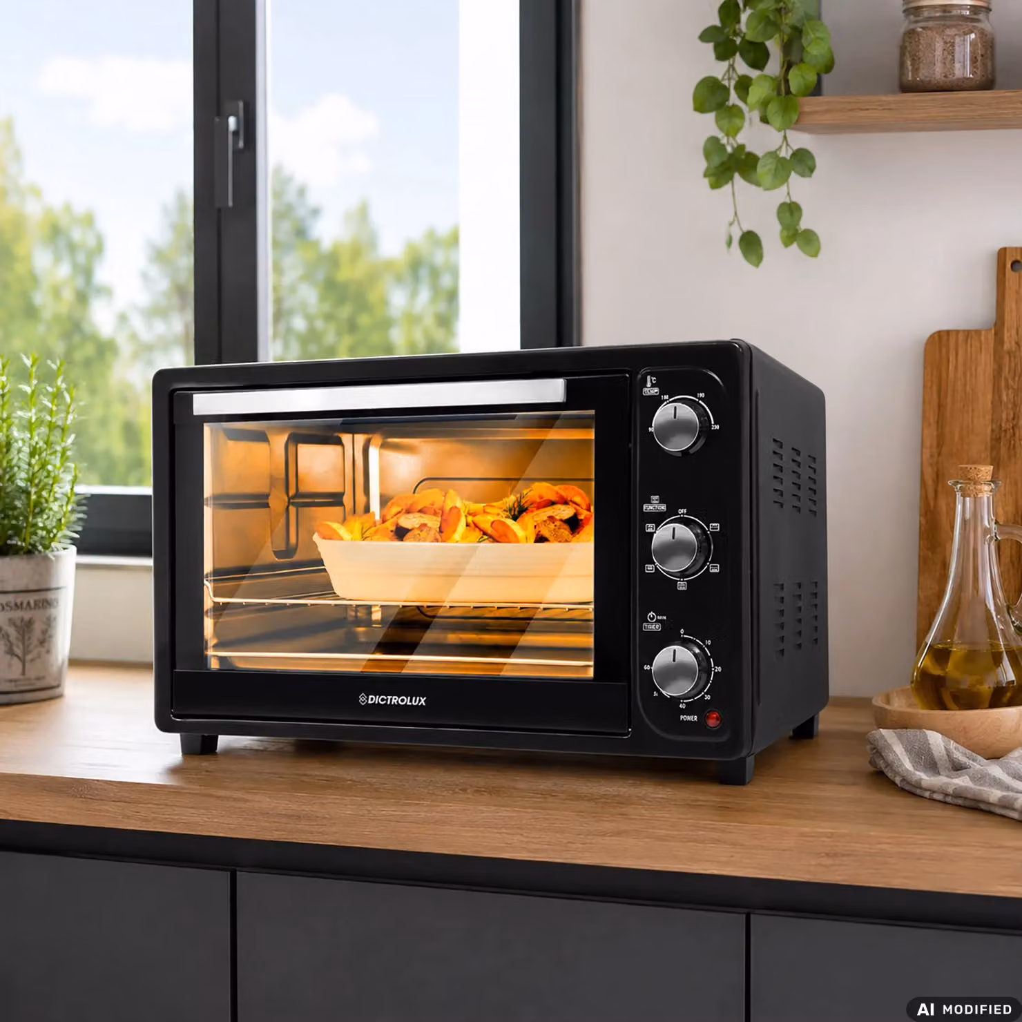 Forno Elettrico Ventilato Dictrolux Black Evolution da 45 Litri, 1800 Watt, con Timer e Funzione Aria Calda – 2