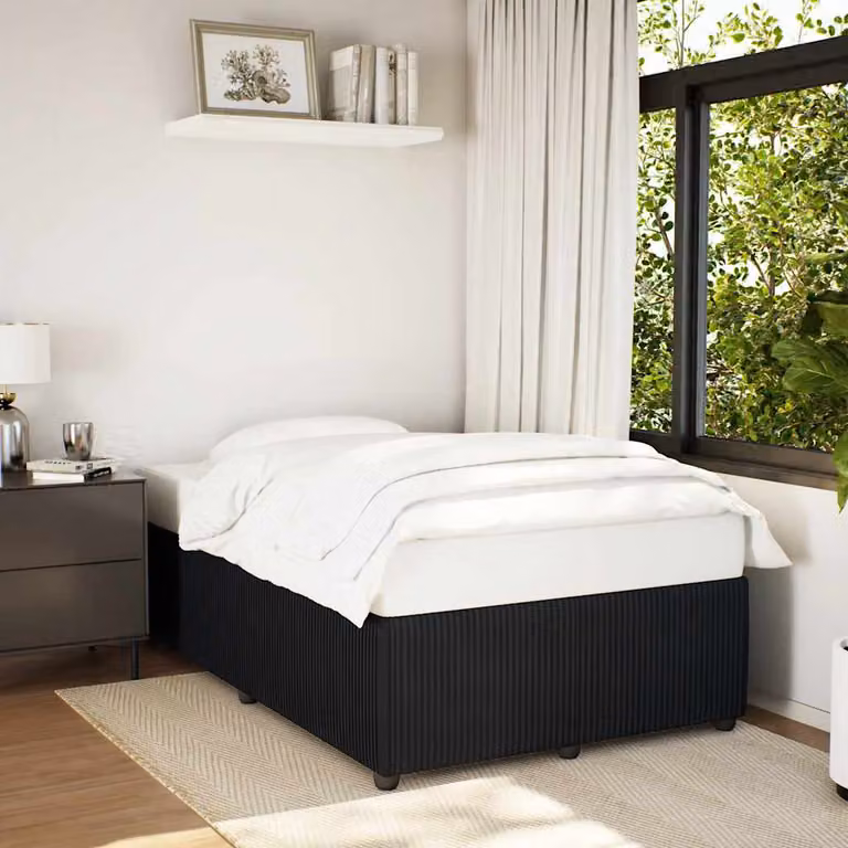vidaXL Giroletto senza Materasso in Velluto Nero L: 120 cm, P: 190 cm