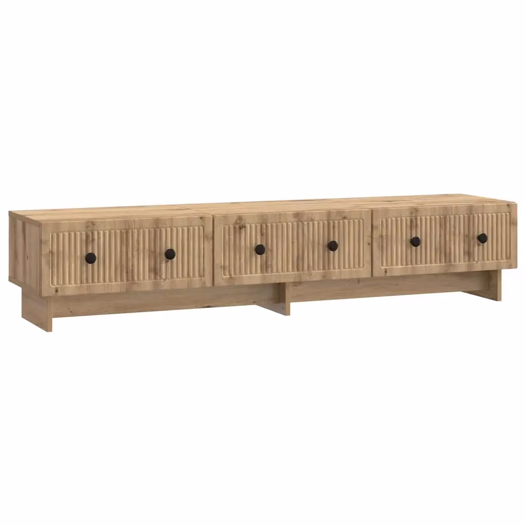 Mobile TV in Rovere Artigianale Marrone con Cassetto in Stile Industrial L: 147 cm, P: 34,5 cm, H: 30 cm – 2