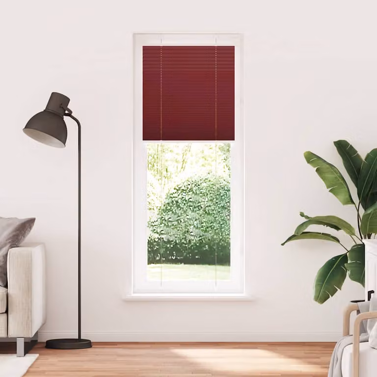 vidaXL Tenda Plissettata Rosso Bordeaux 80x200 cm Larghezza Tessuto