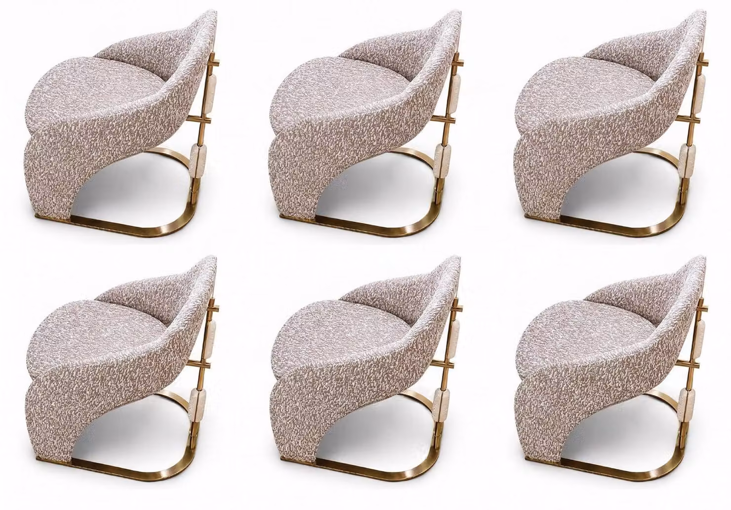 6 sedie, stile moderno, confortevoli, ideali per la sala da pranzo, colore beige. Sedia da pranzo