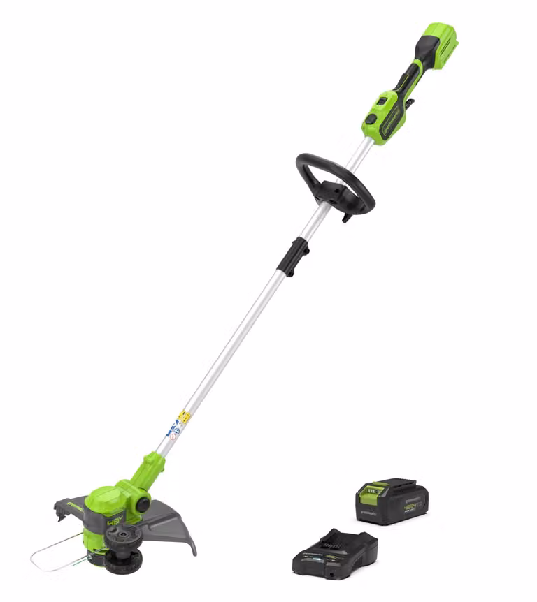 Greenworks 48V DVT Grass Trimmer & Edger 33cm con 2Ah Battery