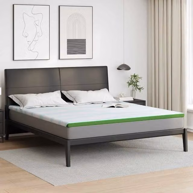 Topper per materasso vidaXL bianco e verde L/P/H: 200 x 180 x 1 cm – 1