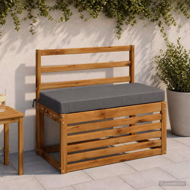 Cuscino per panchina vidaXL SOEST rettangolare in poliestere grigio con rivestimento rimovibile e resistenza ai raggi UV