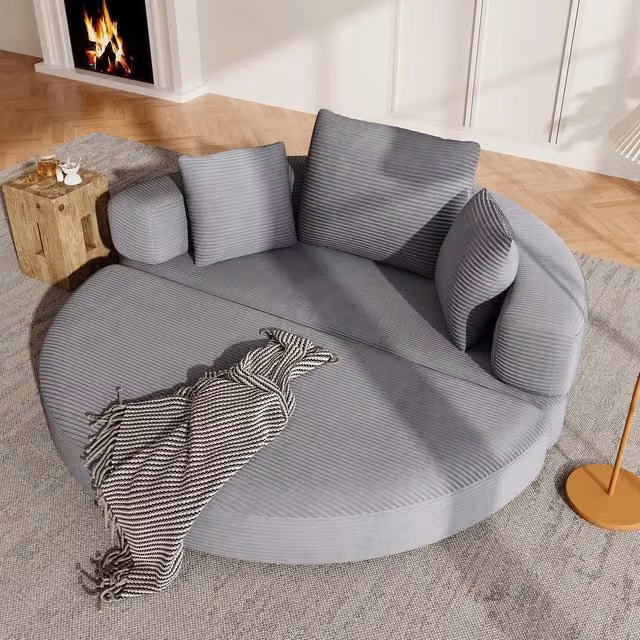 Divano letto imbottito ¨C Minimal ¨C tessuto corda beige 173x176cm