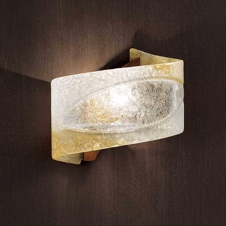 Sil-Lux Applique da parete ATENE, dimmerabile, Crema / Ambra, Soggiorno / Sala da pranzo, Vetro, Applique
