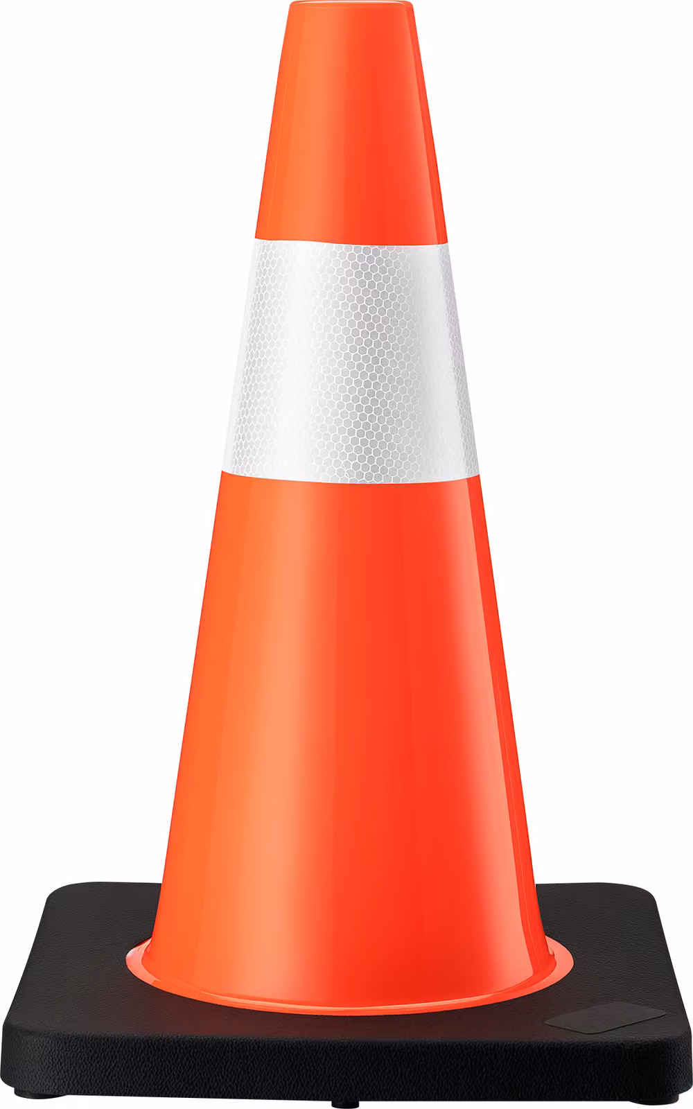 Cono stradale Wiltec alto 45 cm, cono di sicurezza, traliccio riflettente, cono di segnalazione in robusto PVC e gomma per cantieri