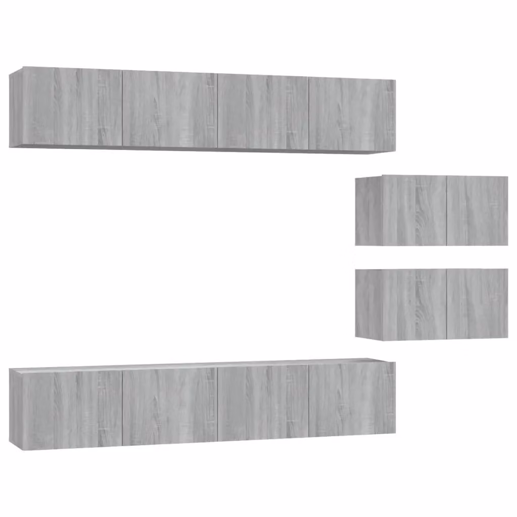 vidaXL Set di Mobili Porta TV 6 Pezzi Grigio in Legno per Soggiorno – 2