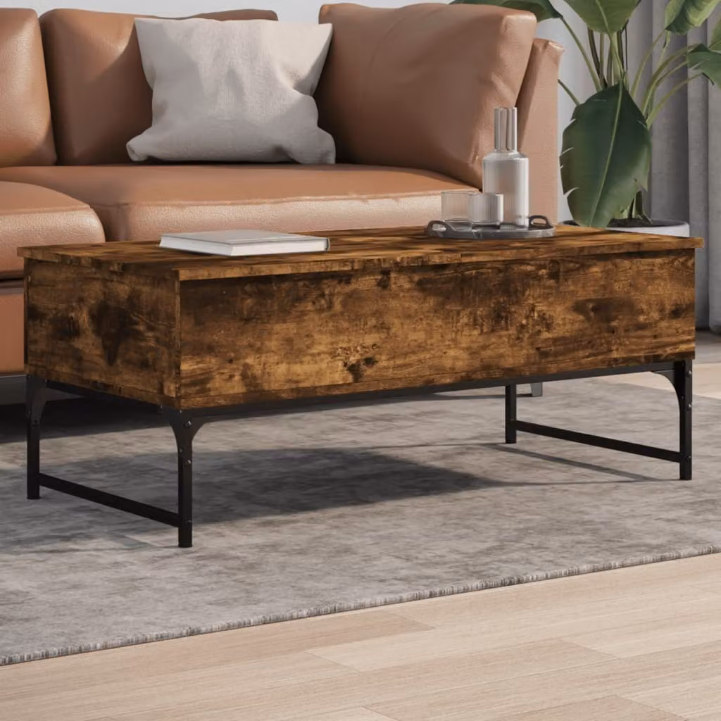Maison Exclusive - Tavolino in rovere affumicato 100x50x40 cm Materiale ligneo e metallo