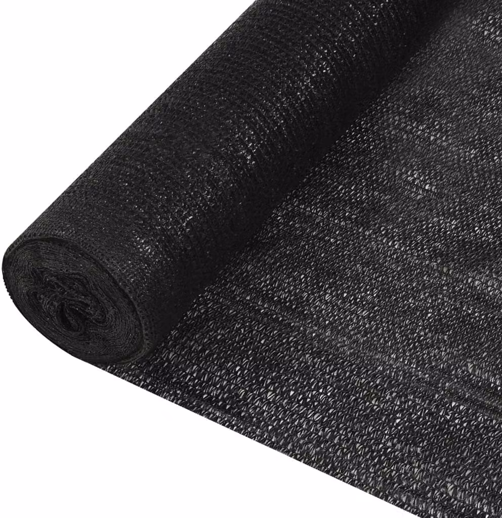 Rete per la privacy in polietilene ad alta densità (HDPE), colore nero, dimensioni 3,6 x 10 metri, peso 195 g/m²