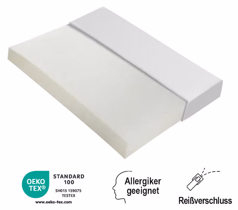 Materassi, confortevoli, coprimaterasso con particelle antiscivolo e maniglie, certificati Öko-Tex, ergonomici, traspiranti e durevoli, rigidità H3, dimensioni 140x200 cm