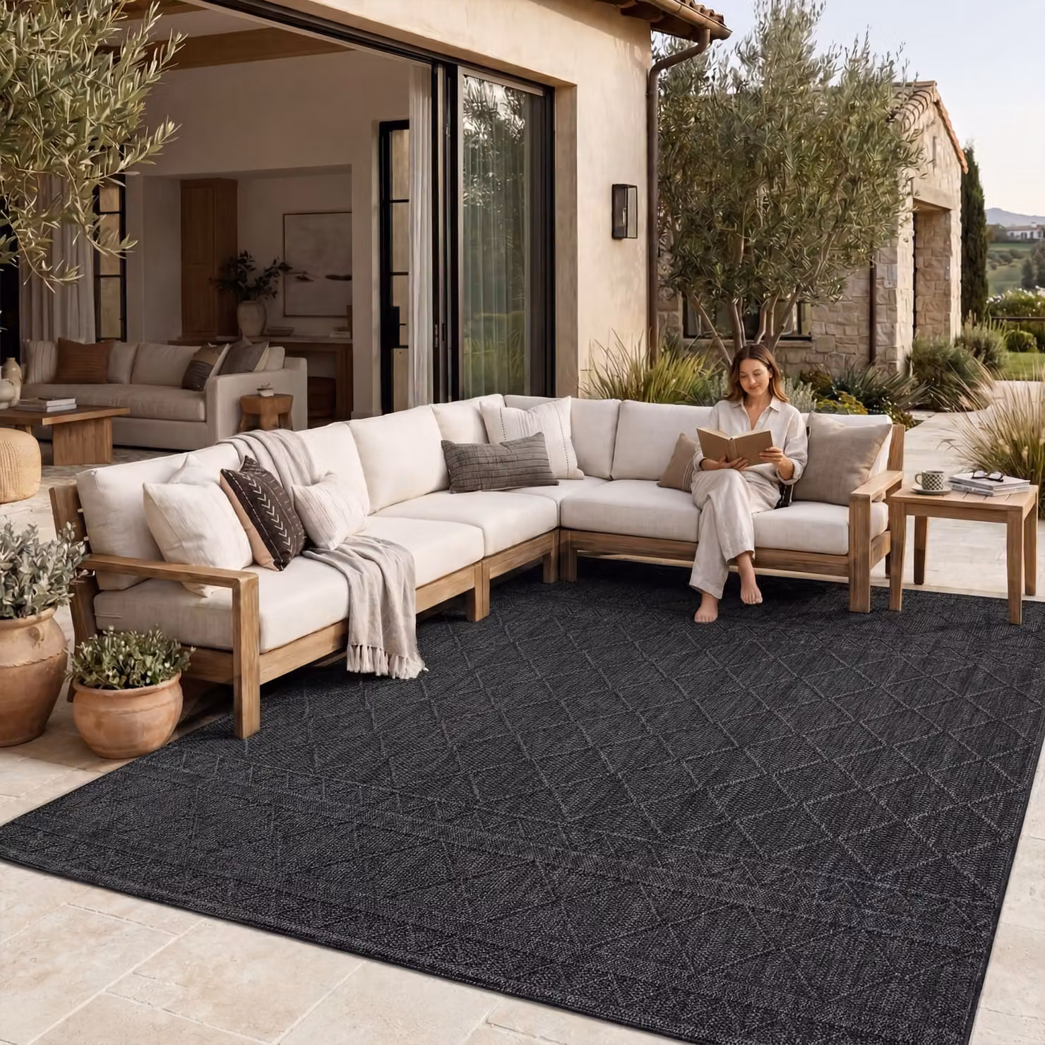 Tappeto Verona grigio per interni ed esterni L: 250 cm, P: 80 cm – 3