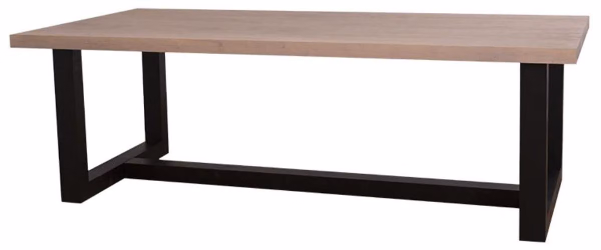 Casa Padrino tavolo da pranzo in stile country colori naturali / nero 240 x 120 x h. 78 cm - tavolo da pranzo in legno massiccio