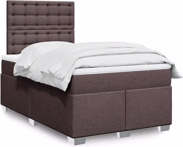 Giroletto a Molle con Materasso Marrone Scuro 120x190cm Tessuto 3290444