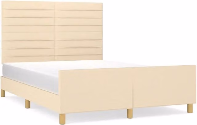 Letto matrimoniale | Letto per adulti | Giroletto senza Materasso Crema 140x200 cm in Tessuto