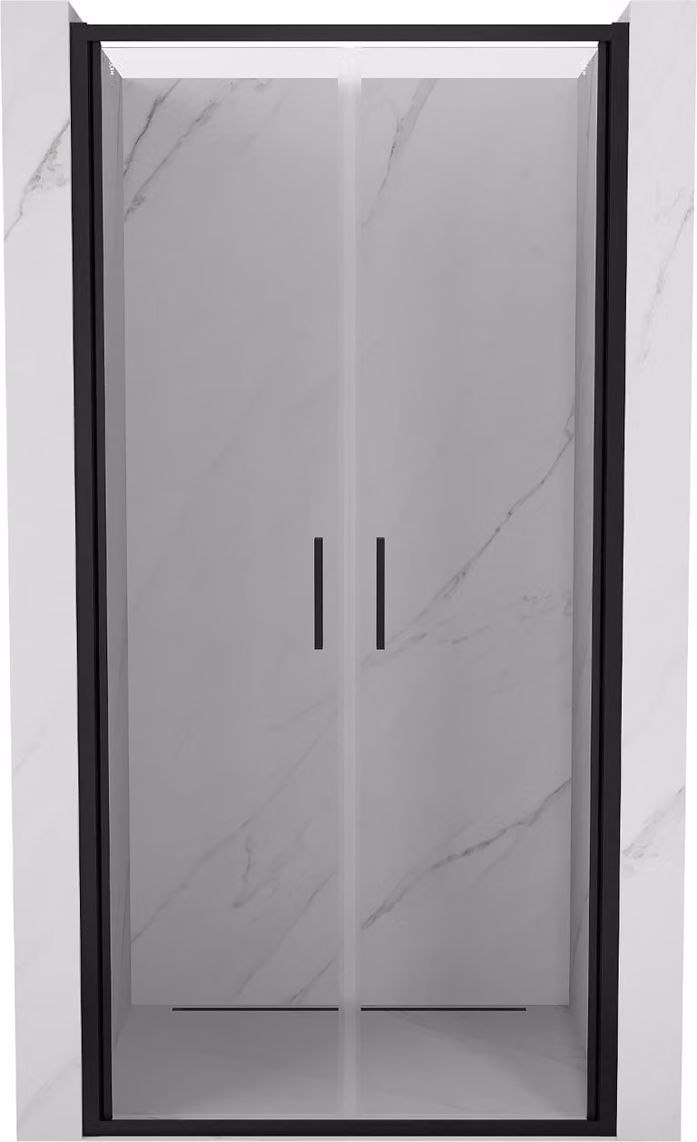 Mexen Exo porte doccia doppie battenti 80 cm, trasparente, nero - 814-080-000-70-00