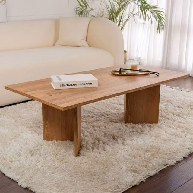 Tavolino da salotto Turate DMORA rettangolare in legno color quercia marrone L: 119 cm, P: 60 cm, H: 40 cm – 1