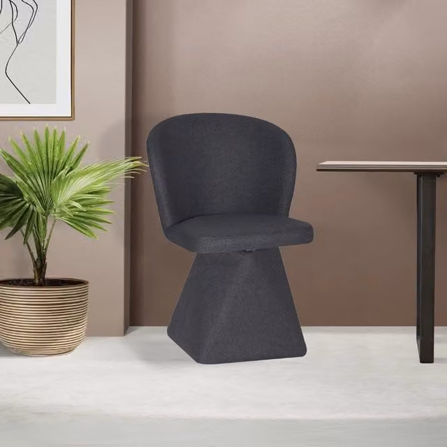 Set 2 Sedie girevoli Piyan in tessuto grigio scuro – Eleganza contemporanea