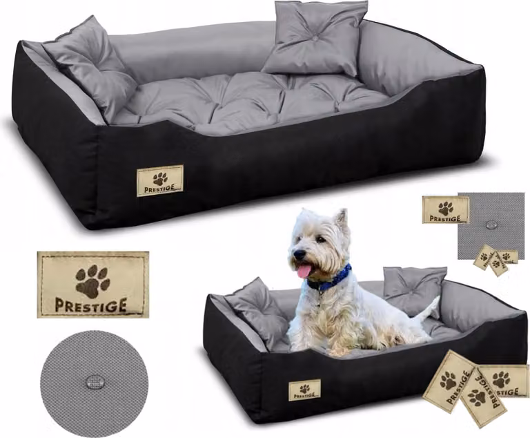 Letto per cani PRESTIGE box 55x45 cm impermeabile grigio
