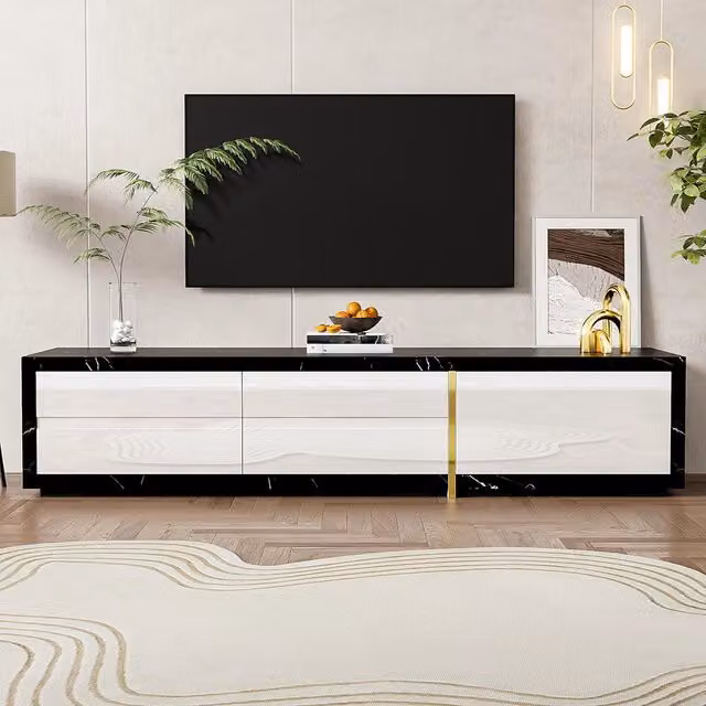Mobile TV estensibile - Xylo - 140-260cm marmo nero