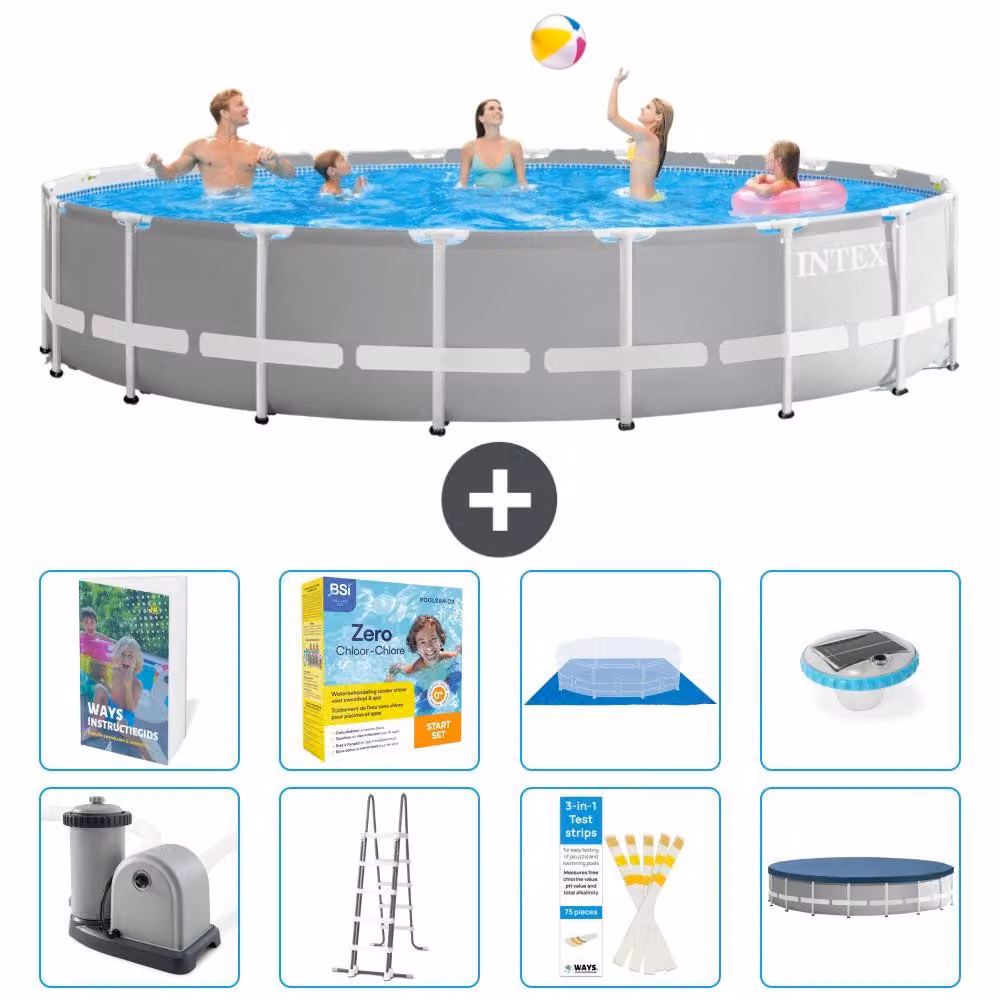 Struttura per piscina a forma di prisma - 610x132 cm - composta da 7 elementi - modello S526