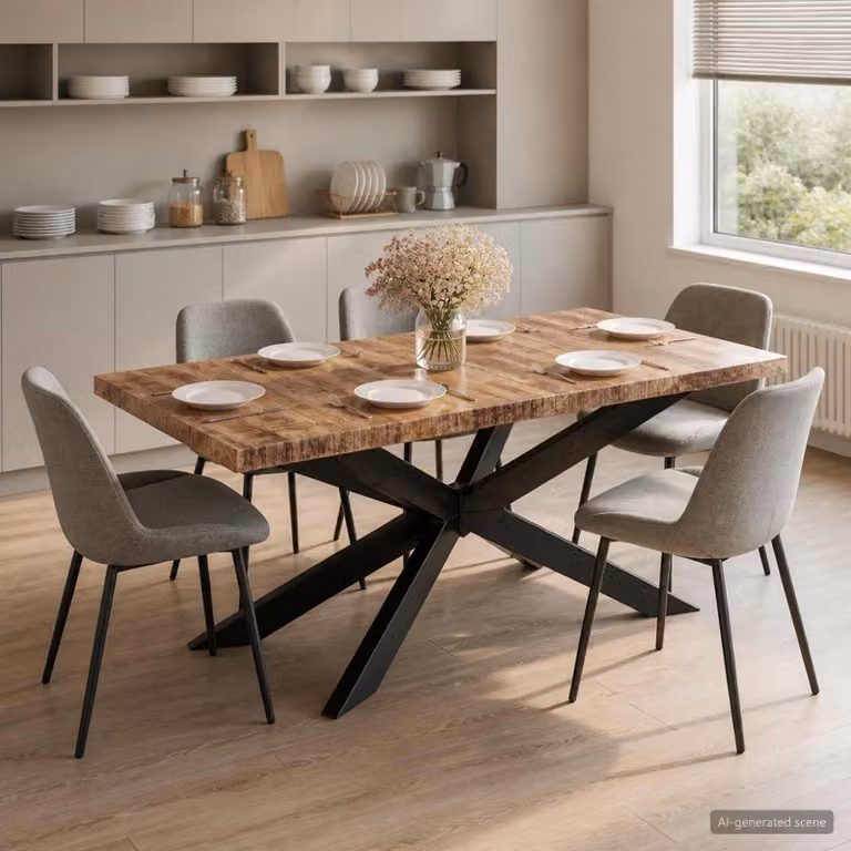 vidaXL Tavolo da Pranzo 180x90x76 cm in Legno Massello di Mango Grezzo
