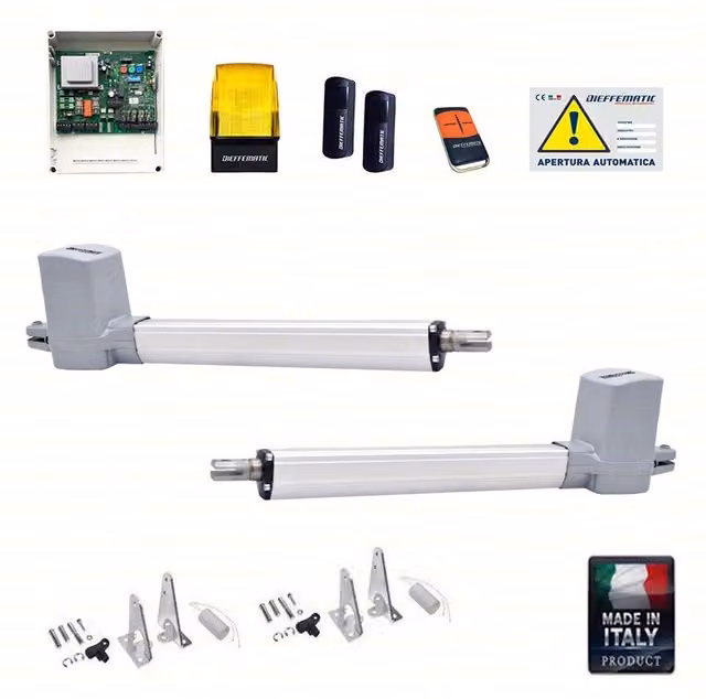 Kit Automazione per Cancello a Battente Dieffematic BHE UP 400 230V in Alluminio Grigio