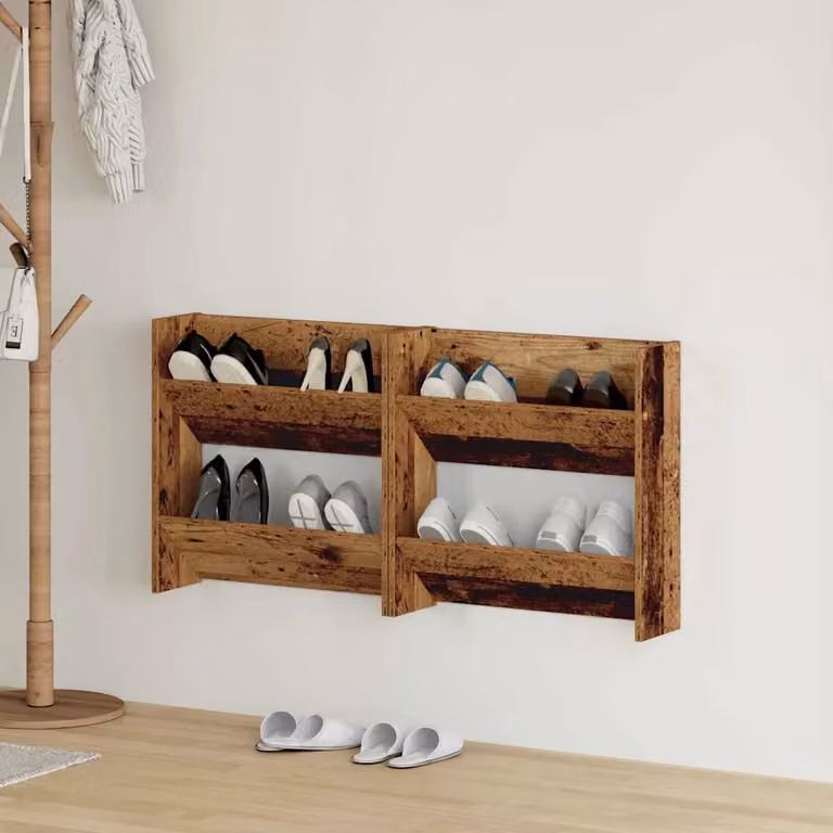 Set di 2 scarpere mobili vidaXL in legno marrone L/P/H: 60 x 18 x 60 cm