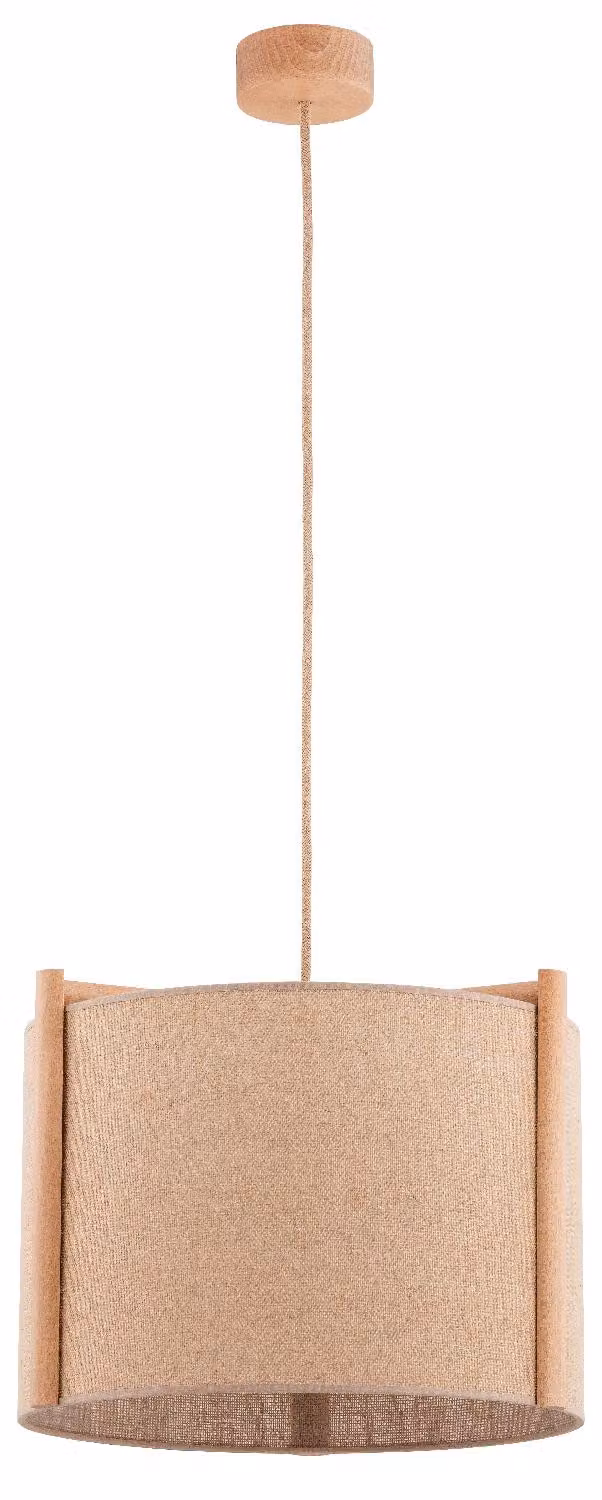 Lampada a sospensione LEIDI, legno chiaro-beige, 1xE27x15W, legno, dimensioni: 105x42x42 cm, IP20, Alfa