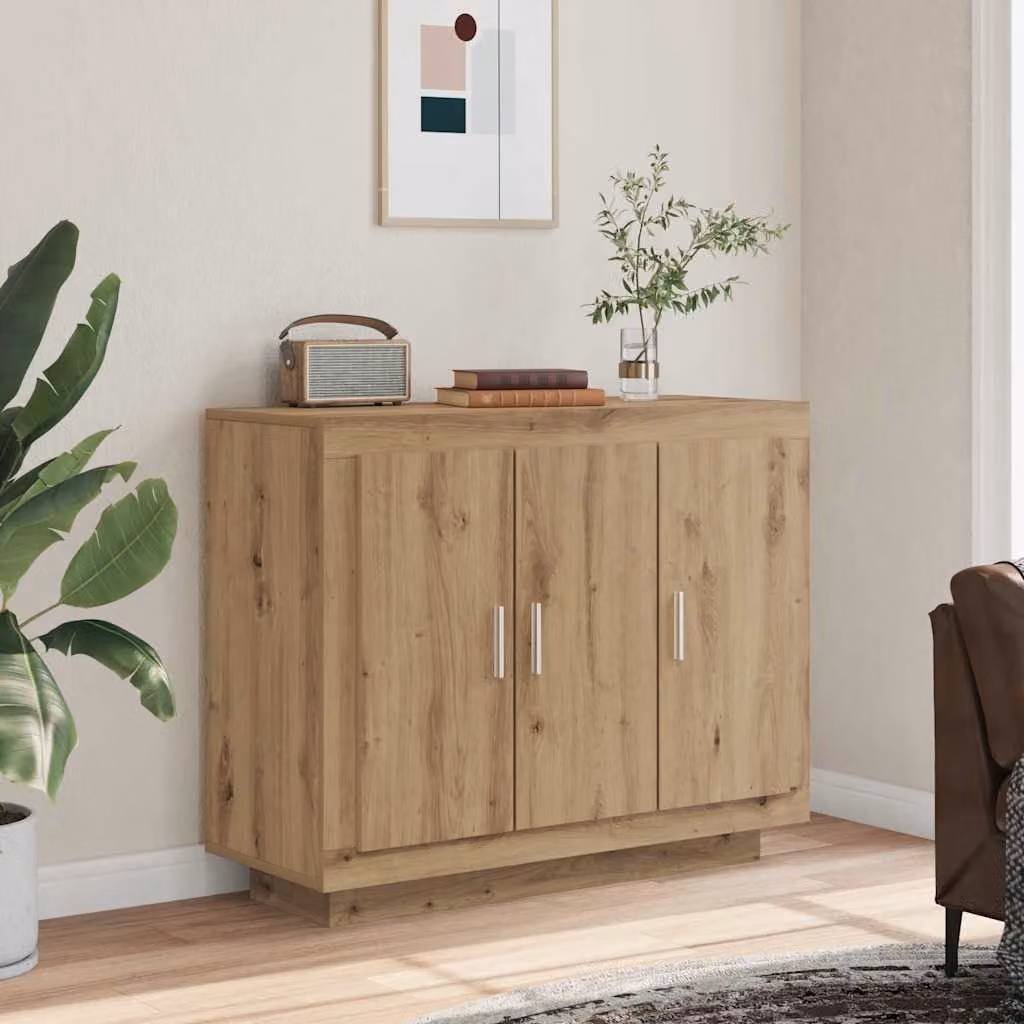 Credenza moderna vidaXL in legno Rovere marrone L: 92 cm, P: 35 cm, H: 75 cm