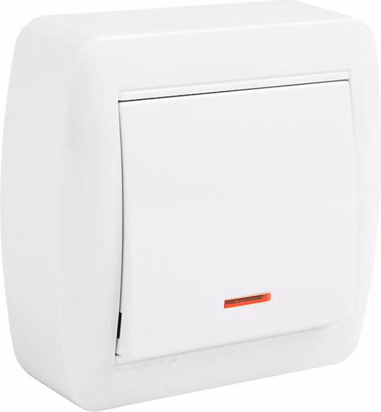 SOLERA 42975 INTERRUTTORE UNIPOLARE con indicatore luminoso 74X72X28MM, 50 W, 250 V, neutro