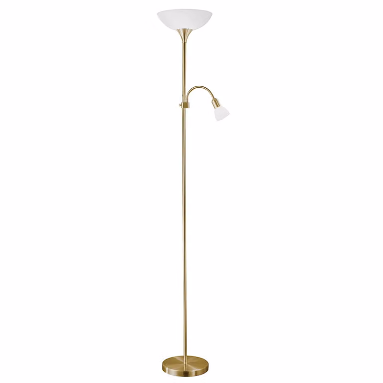 Piantana Contemporanea Up 2 2 Luci Acciaio Ottone
