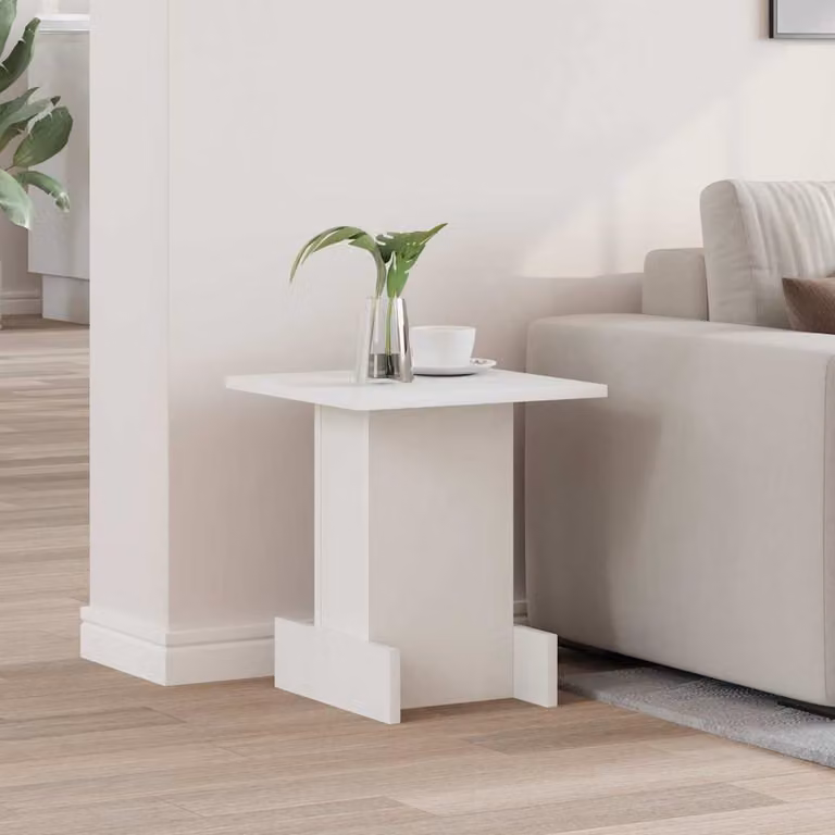 Tavolino bianco vidaXL in legno MDF con design minimalista L: 35,5 cm, P: 35 cm, H: 40 cm