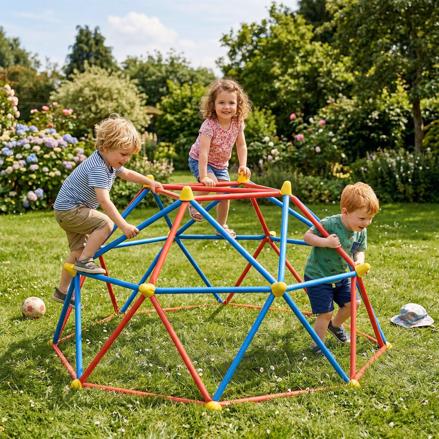 Struttura per arrampicata Outsunny in metallo multicolore per bambini, L: 183 cm, P: 90 cm – 2