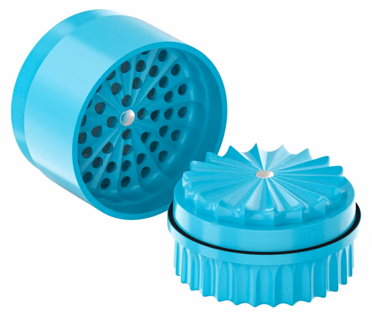 Macinino in Vetroceramica senza denti, composto da 5 pezzi, diametro 63 mm, colore turchese