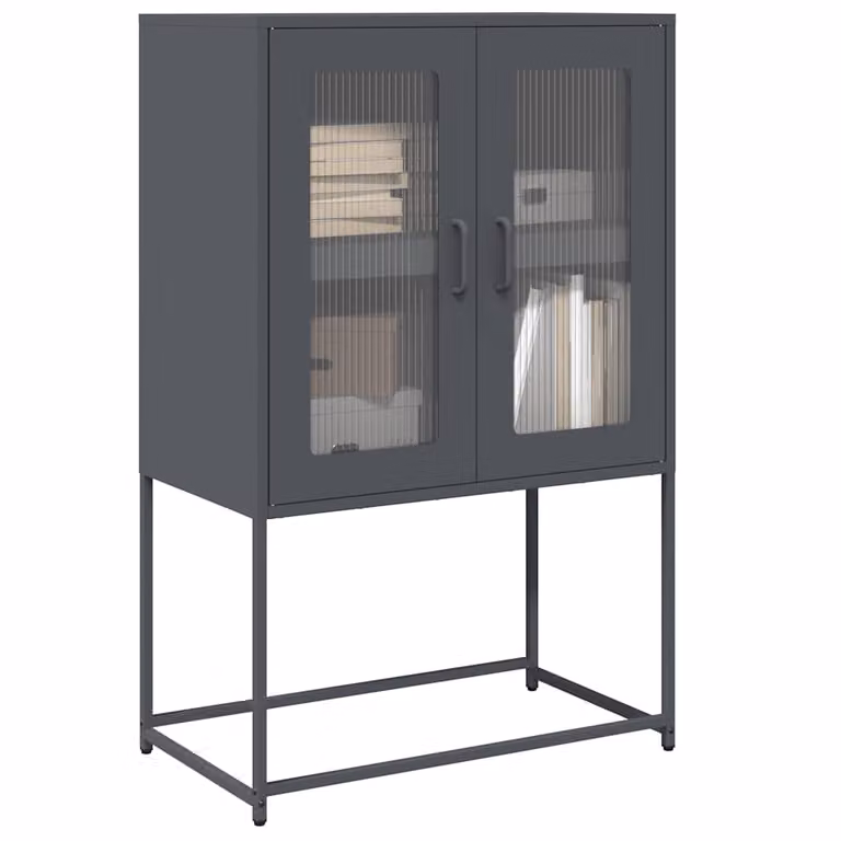 Credenza moderna vidaXL in metallo color antracite L: 68 cm, P: 39 cm, H: 107 cm