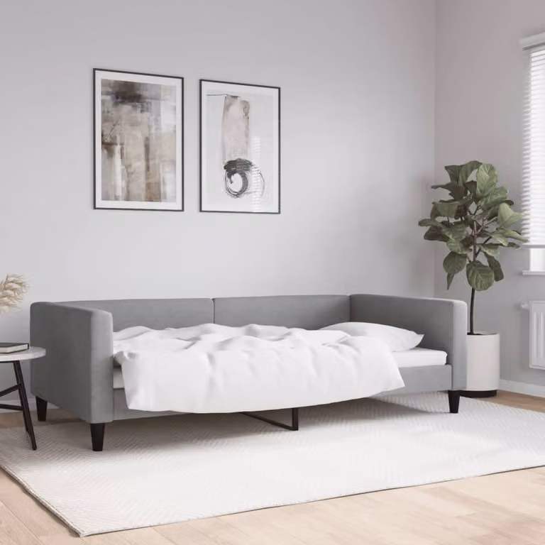 Letto da giorno vidaXL in tessuto grigio moderno L: 200 cm, P: 100 cm, H: 68 cm
