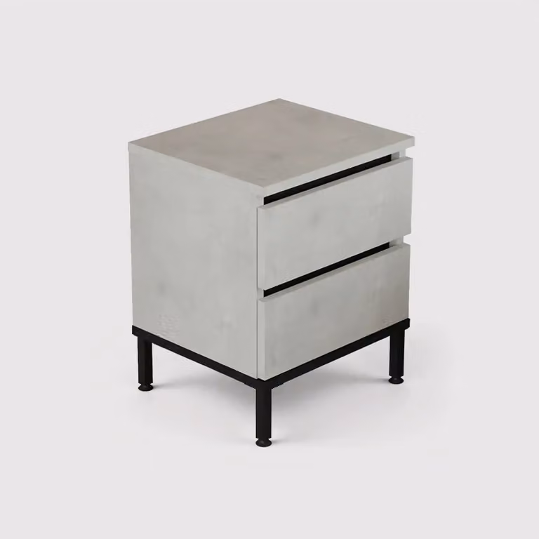 Sankaran - Comodino con 2 cassetti color grigio pietra